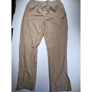 New Balance Track Pants Mens XL Tan Elastic Waist Zippered Ankle Mesh Lined 0659